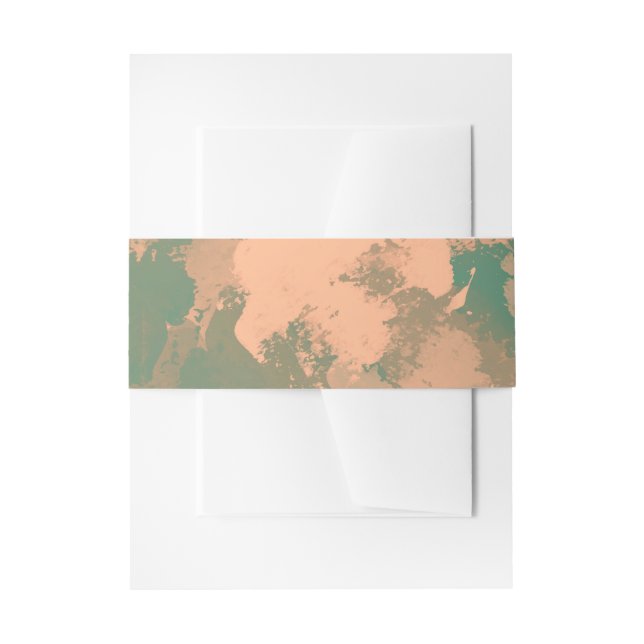 Army Green Abstrakt Floral Party Ribbon Einladungsbanderole (Vorderseite Beispiel)