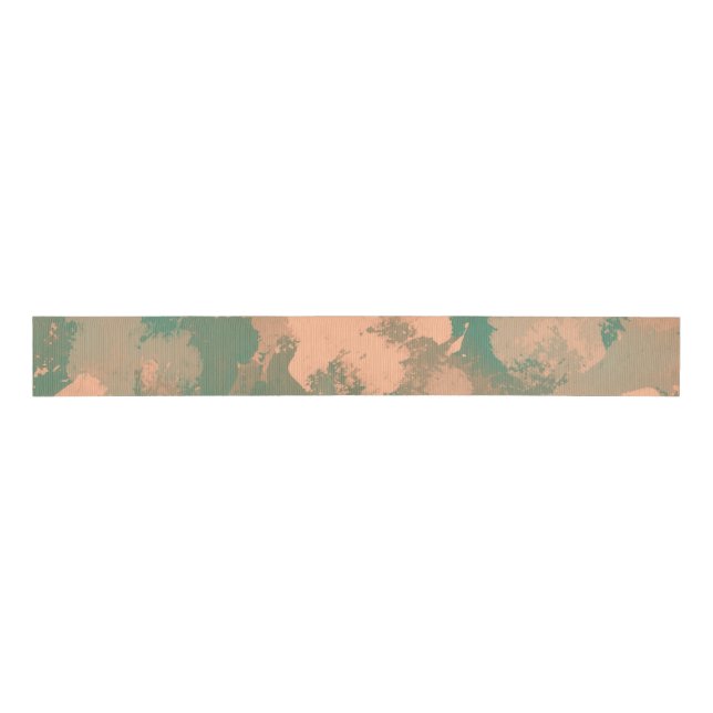 Army Green Abstrakt Floral Party Ribbon Ripsband (Vorderseite)