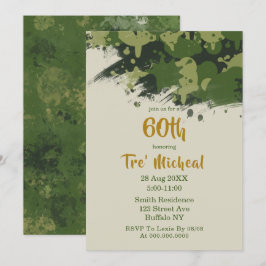 Army Green Camouflage 60. Geburtstagseinladungen