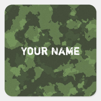 Army Green Camouflage Camouflage Pattern Quadratischer Aufkleber