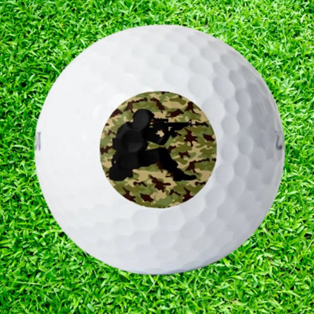 Army Green Camouflage Golfball (Discover the perfect military gift for golfers! )