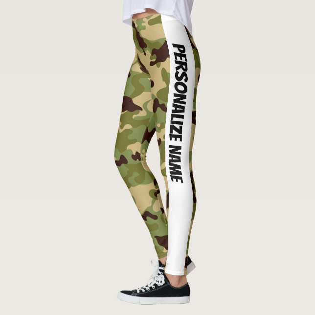 Army Green Camouflage PERSONALIZE Leggings (Links)