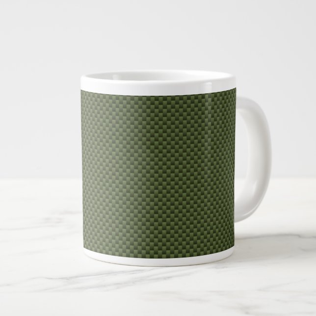 Army Green Carbon Fibre Print Jumbo-Tasse (Vorderseite Rechts)