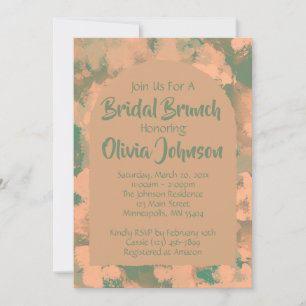 Army Green Floral Brautparty Brunch Einladung