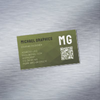 Army Green geometric mesh muster QR code