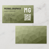 Army Green geometric mesh muster QR code
