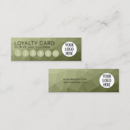 Army green Gradient Geometric Mesh Custom Logo Treuekarte