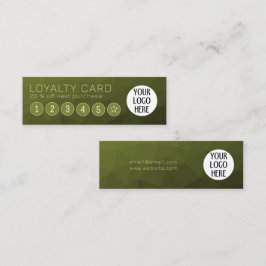 Army green Gradient Geometric Mesh Custom Logo Treuekarte