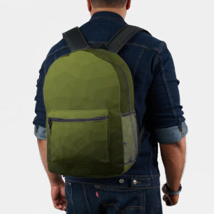 Army green Gradient Geometric Mesh Pattern Bedruckter Rucksack