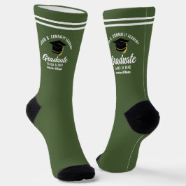 Army Green Graduate Personalisierter Abschluss Socken