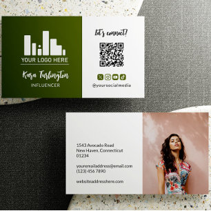 Army Green Logo QR Code Foto Social Media Visitenkarte