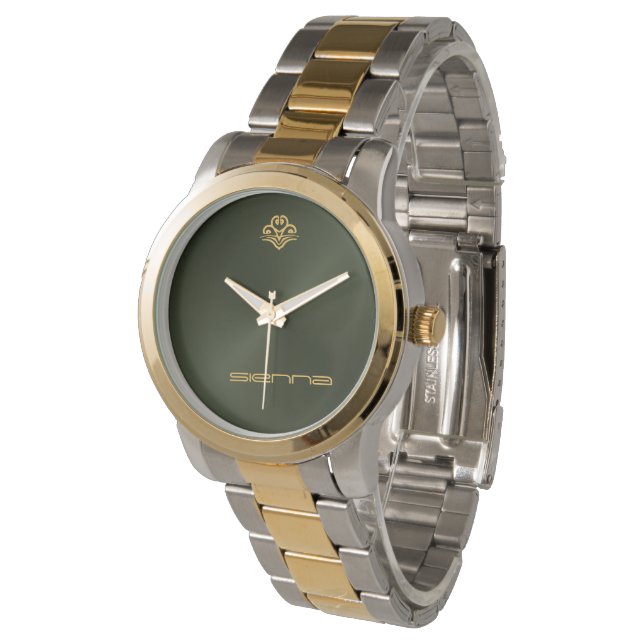 Army Green Metallic Armbanduhr (Schrägansicht)