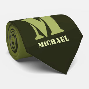 Army Green Oliven geometric mesh muster Monogram Krawatte