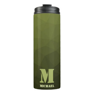 Army Green Oliven geometric mesh muster Monogram Thermosbecher