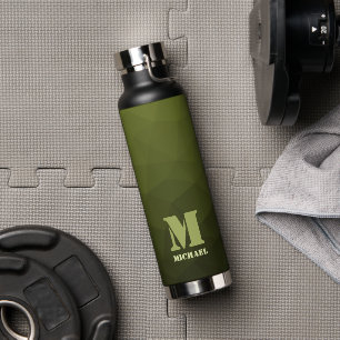 Army Green Oliven geometric mesh muster Monogram Trinkflasche