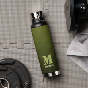 Army Green Oliven geometric mesh muster Monogram Trinkflasche