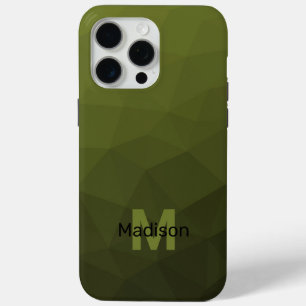 Army green ombre geometrisches Maschenmuster Monog Case-Mate iPhone Hülle