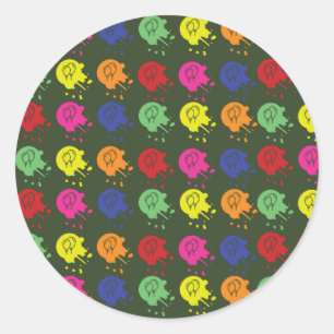 Army Green Paintball Party Balloon Muster Runder Aufkleber