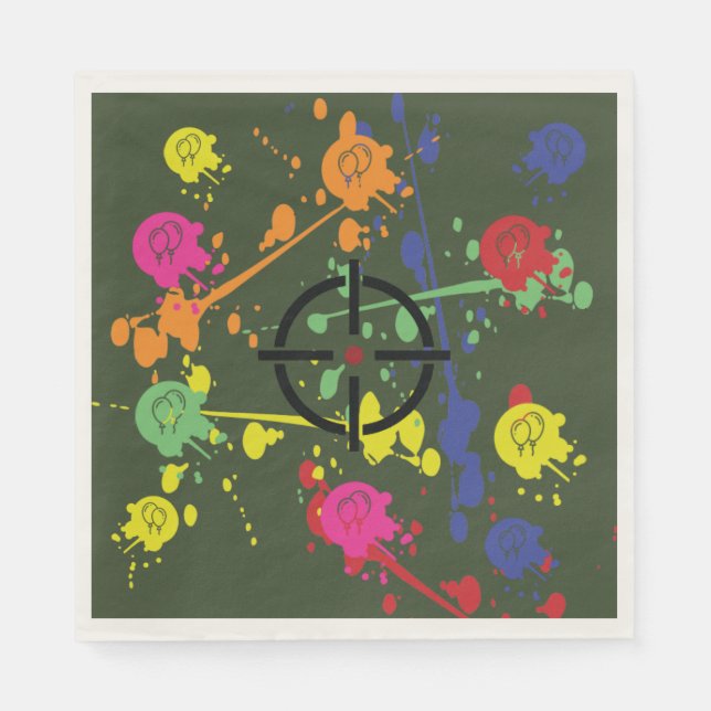 Army Green Paintball Party Serviette (Vorderseite)