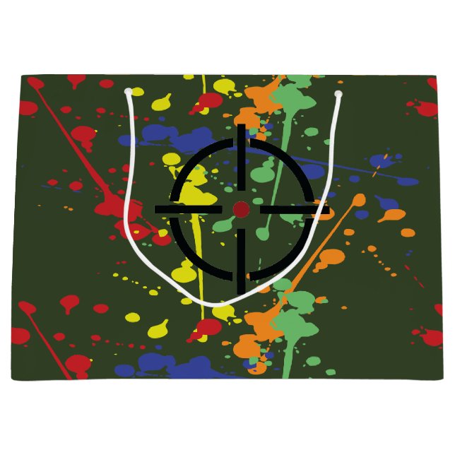 Army Green Paintball Party Spritzer Ziel Große Geschenktüte (Vorderseite)