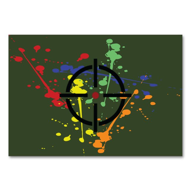 Army Green Paintball Party Table Card Tischnummer (Rückseite)