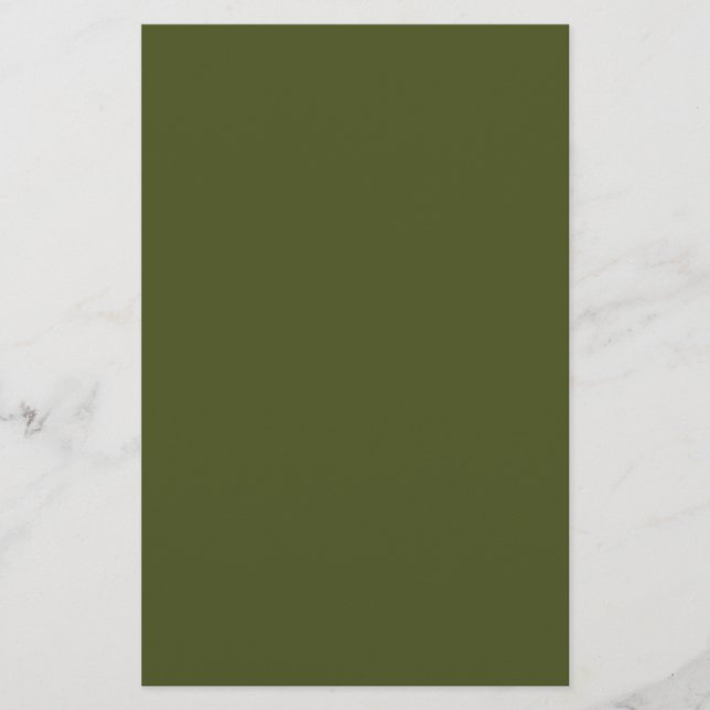 Army Green Solid Color Briefpapier (Vorderseite)