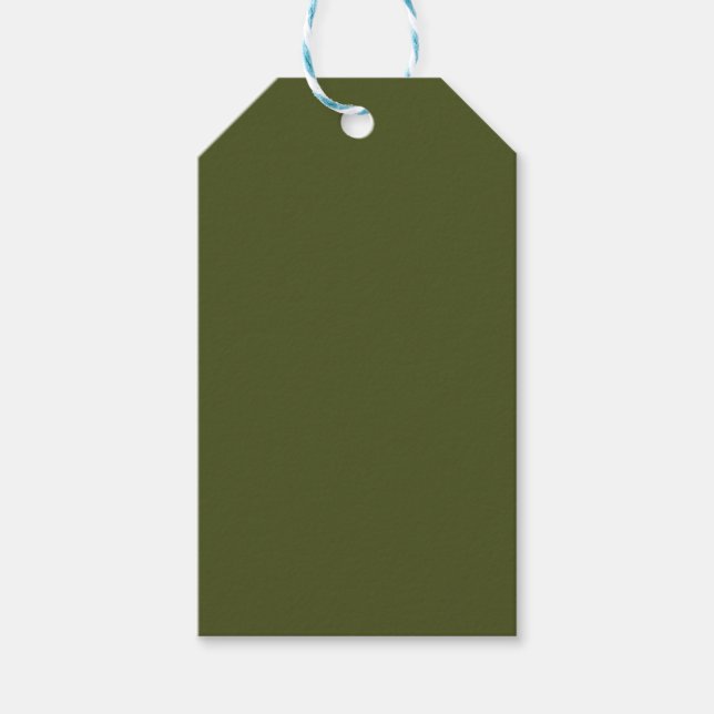 Army Green Solid Color Geschenkanhänger (Vorderseite)