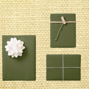 Army Green Solid Color Geschenkpapier Set