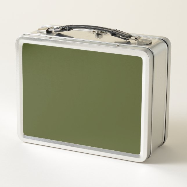 Army Green Solid Color Metall Brotdose (Rückseite)