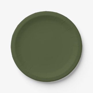 Army Green Solid Color Pappteller