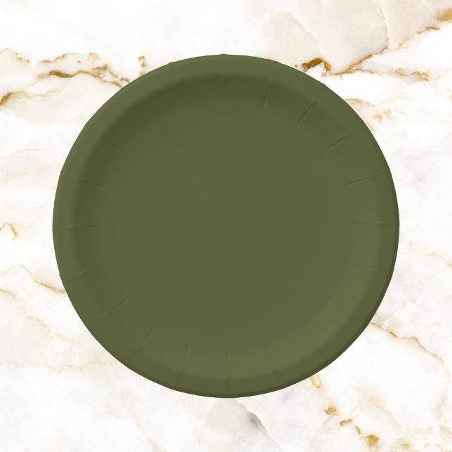 Army Green Solid Color Pappteller (Von Creator hochgeladen)