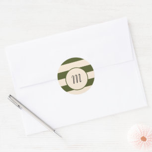 Army Green und Antiquitäten Weiße Streifen Runder Aufkleber