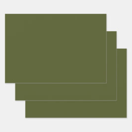Army green (Vollfarbe) Geschenkpapier Set