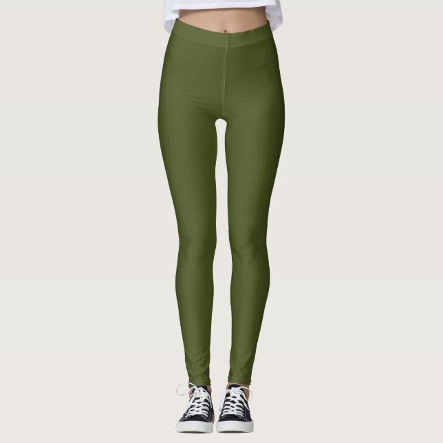 Army green (Vollfarbe) Leggings (Vorderseite)