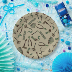 Army Green Watercolor Construction Tools Pappteller