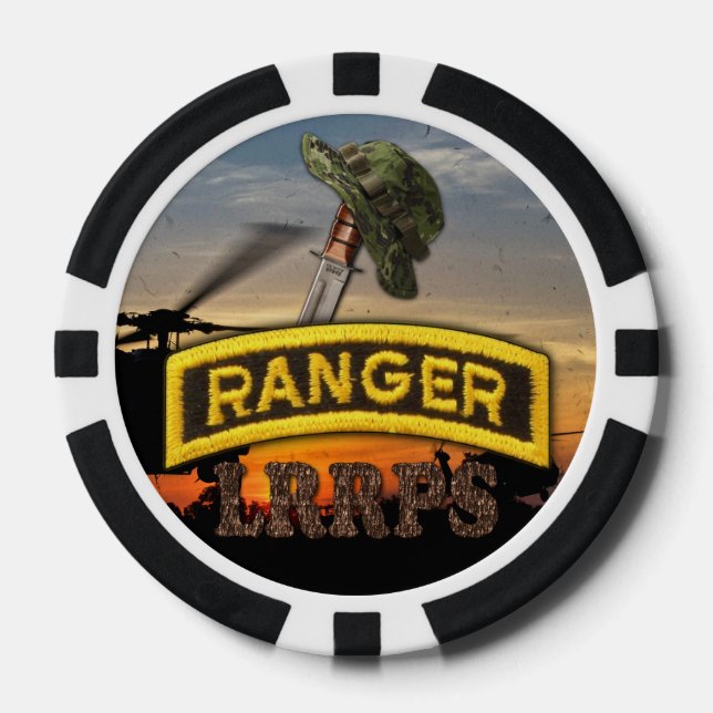 Army im Flugzeug Ranger lrp lrps Veteranen Veteran Pokerchips (Vorderseite)