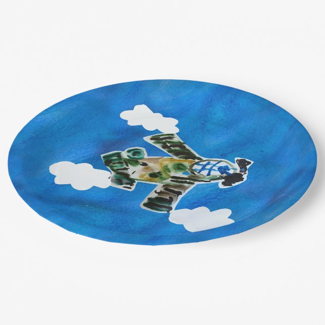 Army Jet "Kunst von Kindern" Pappteller (Schrägansicht)