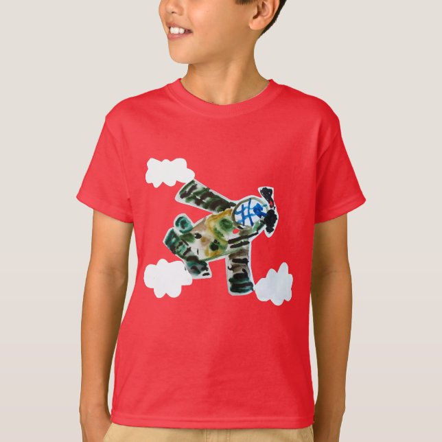 Army Jet "Kunst von Kindern" T-Shirt (Vorderseite)