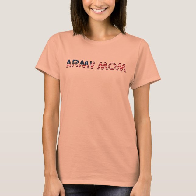 Army Mama American Flag Typografy Camouflage Shirt (Vorderseite)