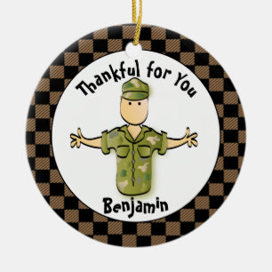 Army Man Personalisiert Gift - Funny Gift Veteran Keramik Ornament