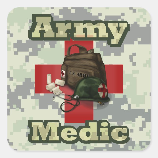 Army Medic Quadratischer Aufkleber (Vorderseite)