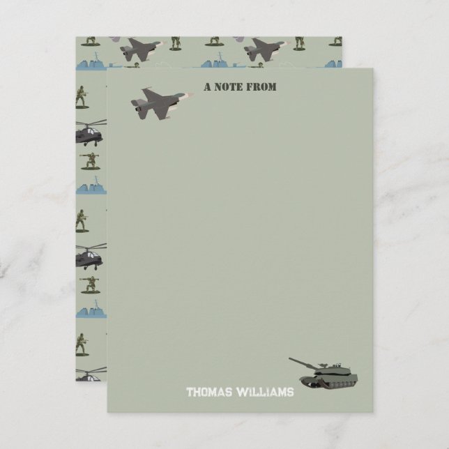 Army Military Camouflage Green Camo Birthday Mitteilungskarte (Vorne/Hinten)