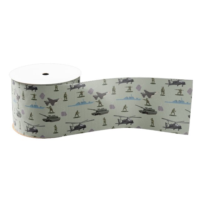 Army Military Camouflage Green Camo Birthday Ripsband (Spule)