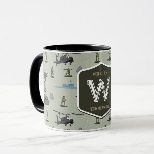 Army Military Camouflage Green Camo Pattern Tasse (Vorderseite Links)