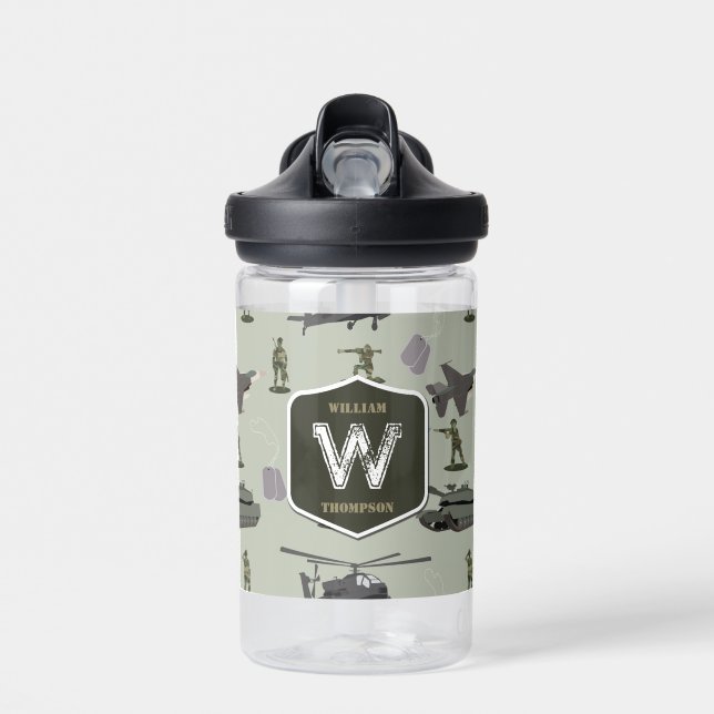 Army Military Camouflage Green Camo Pattern Trinkflasche (Vorne)