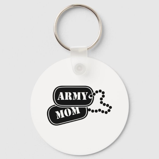 Army Mom Button Keychain Schlüsselanhänger (Vorderseite)