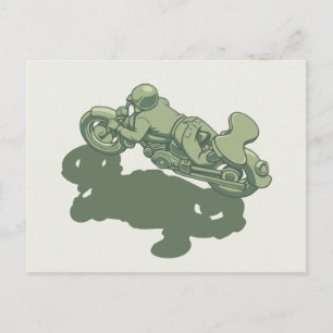 Army Motorrad Man Postkarte