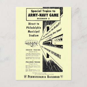 Army Navy Spiel über die Pennsylvania Eisenbahn Postkarte