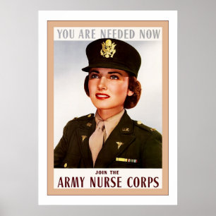 Army Nurse Corps ~ Vintag WW2 Poster