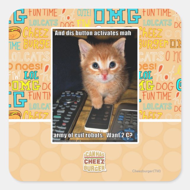 Army of Evil Robots Quadratischer Aufkleber (Vorderseite)